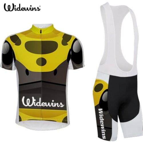 Robot Summer Short Sleeves widewins Team 2017 Cycling Jersey Bib Set Bike Clothes Suits Ropa Maillot Ciclismo 5445