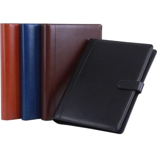 Leather folder Padfolio multifunction organizer planner notebook ring binder A4 file folder with calculator office supply 1200