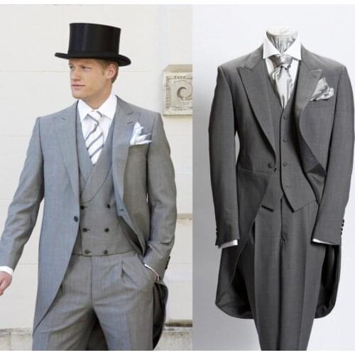 Handsome Business Men TailCoat Custom Made One Button Gentlemen Blazer 3 Piece Set Party Groomsmen Smart England Style Wear