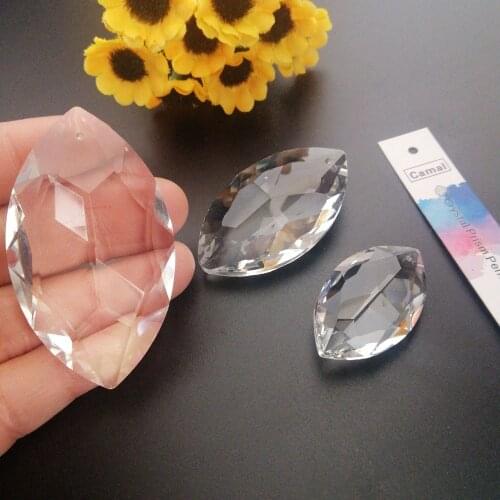 Camal 2pcs 38mm 50mm 60mm K9 Crystal Horse-Eye Drop Prisms Pendant Lamp Lighting Parts Ornament SunCatcher Chandelier Hanging