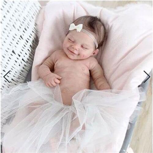 20 Inch Reborn Baby Dolls Soft Silicone Body Cute Girl Toy Baby Dolls Autum New Childrens Day Present