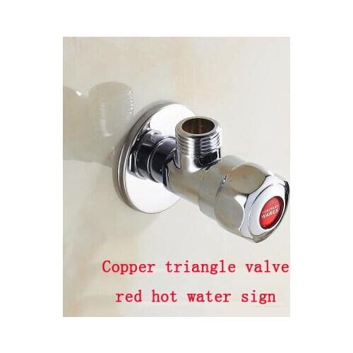 Copper cold and hot water stop valve triangle valve, Universal bathroom / kitchen filling water valve, Water heater inlet valve
