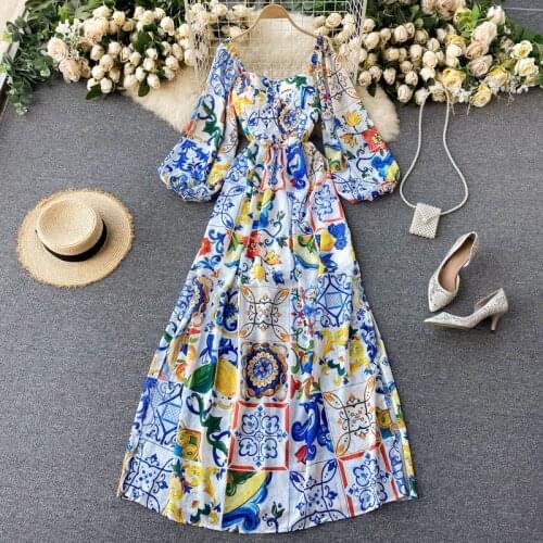 Menahem Blue Summer Dresses