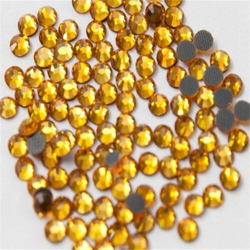 MHS.SUN Topaz Color DMC Hot fix Rhinestones Iron On Crystal Rhinestones For Clothes SS20 SS30 Loose Glass Flatback Crsytal Stone
