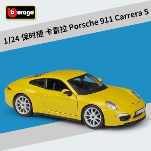 Bburago 1:24 Porsche Carrera S Black simulation alloy car model Collect gifts toy