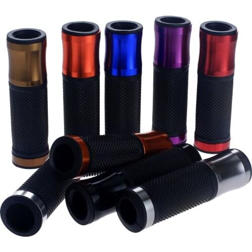 2PC 7/8" 22 mm Motorcycle Grips CNC Aluminum Motorbike Handlebar Hand Grip Rubber Gel Dirt Bike Accessories Fit For Yamaha Honda