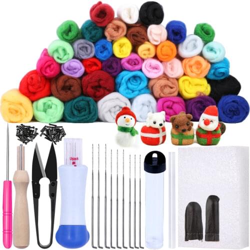 MIUSIE 16/25 Color Needle Felting Kit Wool Felting Tools Handmade Felt Needle Set 7pcs Pack Felting Fabric Materials Accessories