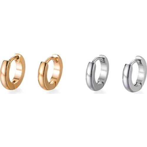 New Fashion Stainless Steel Small Round Ear Studs Piercing For Wome Girls Earrings Simple Circle Ear Buckle Wedding Jewelry