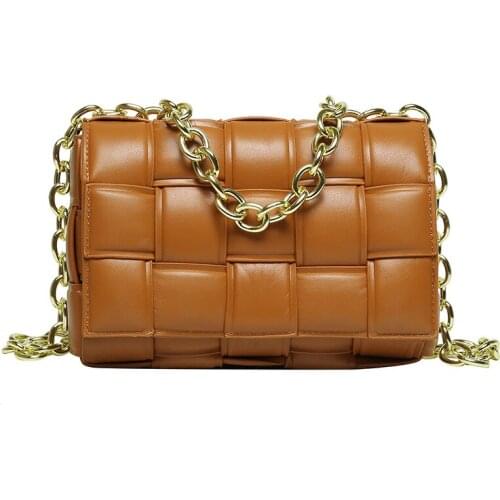 2020 Solid Color Fashion Shoulder Handbags Female Travel Cross Body Bag Weave Small PU Leather Crossbody Bags For Women