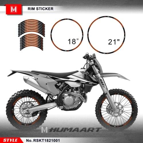 HUMAART Motocross Wheel Rim Sticker 21'' x 18'' Personalised Vinyl Decal for MX Dirt Bike Off Road Motorcycle Motocross