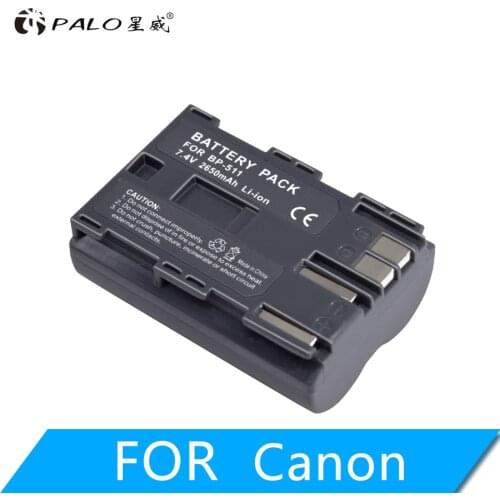 PALO 2650mAh 7.4V BP-511A BP-511 BP 511 511A BP511 BP511A Camera Batteries for Canon EOS 40D 300D 5D 20D 30D 50D