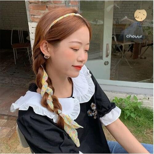 Fairy Flower Ribbon Hairband Pearl Headband 2021 New Handmade Hair Hoop Hair Accessories