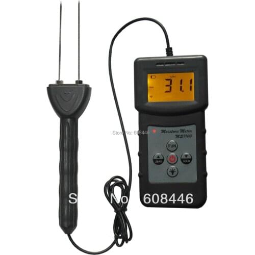 Professional Hot 3 Pcs/Lot MS7100C Cotton Lint, Cotton, Seed-cotton Digital Moisture Meter/Analyzer 7%-40% hygrometer