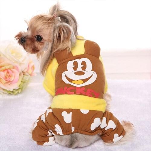 Mickey Mouse Pullover Fashion Dogs Clothes Outfit Jacket Winter Warm Clothing for Dogs French Bulldog Costume Chihuahua Clothes