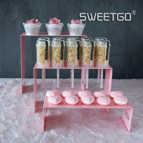 Pink Push cake stand dessert cupcake display shelf cake tools baby boy show supplier party event decoration