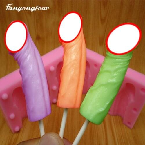 Three penis silicone molds turned sugar cake mold chocolate gypsum candle soap candy mold free shipping