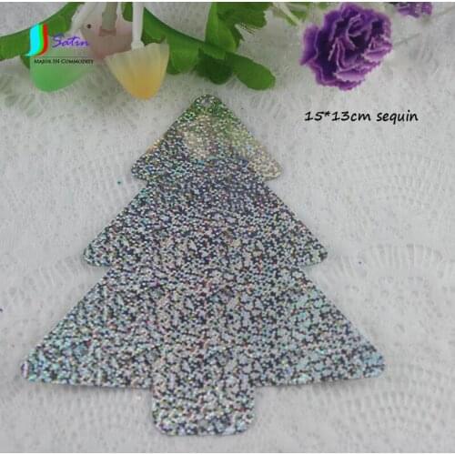 Wedding Decoration Curtain Chain Material Colorful Holographic Large Size 15*13cm Christmas Tree Shape 2-hole Sequins for Diy