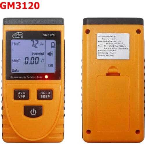 LCD Radiation Dosimeter Meter Handheld Digital Electromagnetic Field Radiation Tester Detector Counter for Magnetic Field GM3120