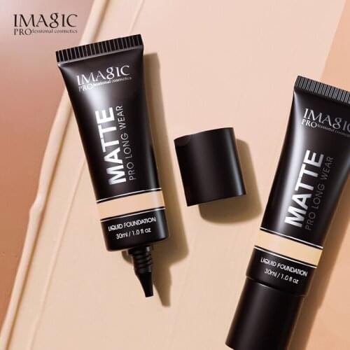 IMAGIC Foundation Cream Matte Oil Control Long-lasting Liquid Foundation Waterproof Face Makeup Full Coverage Concealer TSLM1