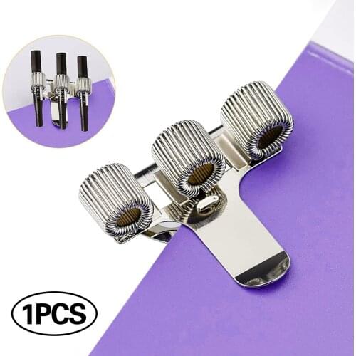 Three-tier Metal Pen Holder With Pocket Clip Home Office Supplies Teacher Nurse Student Pen Holders Office Supplies 1PC