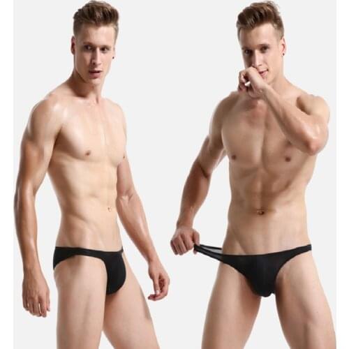 Mens Underwear U Convex Pouch Pants Seamless Briefs Summer Mens Briefs Ice silkTransparent Low Waist Sexy Panties Gay Silkly