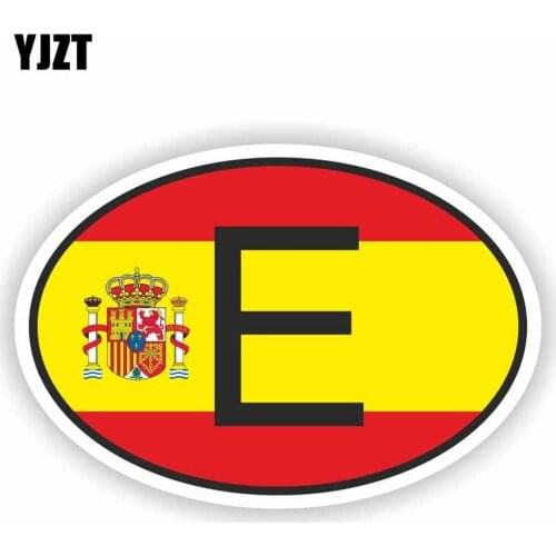 YJZT 17.8CM*11.9CM E SPAIN Country Code Funny Car Motorcycle Personality Decal Car Sticker PVC 6-0210