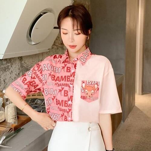 Womens Spring Summer Style Chiffon Blouses Shirt Womens Pockets Button Turn-down Collar Casual Loose Tops SP275