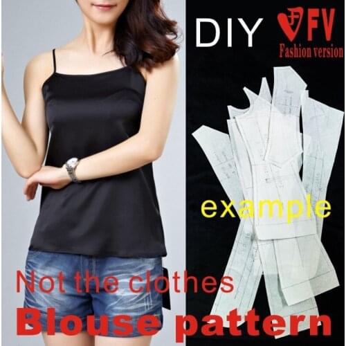 Ladies' sling shirt pattern high-elastic fabric structure picture 1:1 garment sewing picture BXS-38
