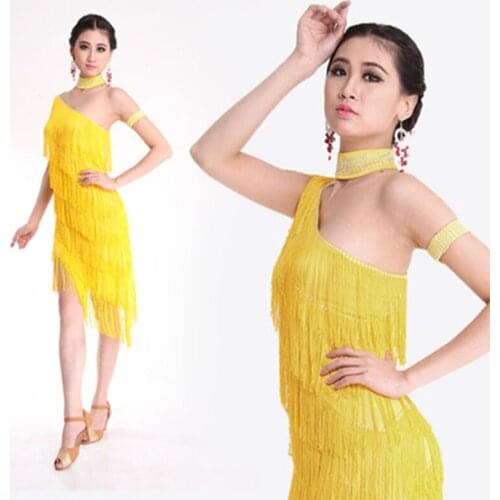 2018 High quality sexy tassel latin dance skirt fringe dance dress dresses for women