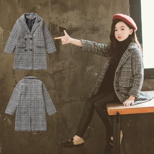 Winter Girls Coat Baby Windbreaker School Girls Jacket Teen Overcoat Big Girls Jackets Children Outerwear Wool Coat Kids Clothes