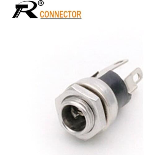 10pcs Metal 5.5 mm x 2.1mm DC Power Jack Socket Female Panel Mount Connector