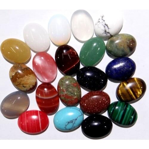 12*16mm Natural stone Quartz crystal tiger eye Turquoises Opal Cabochon Pendant for diy Jewelry making necklace Accessories50pcs