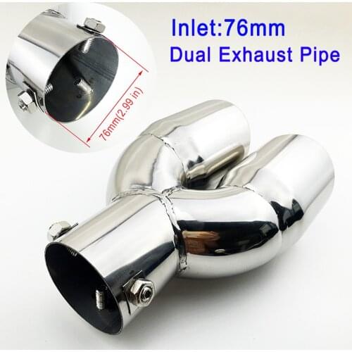 3" 76mm Diameter Universal Car Tail Pipe Exhaust Muffler Rear Tailpipe Tip Cover Trim Exterior Accessories
