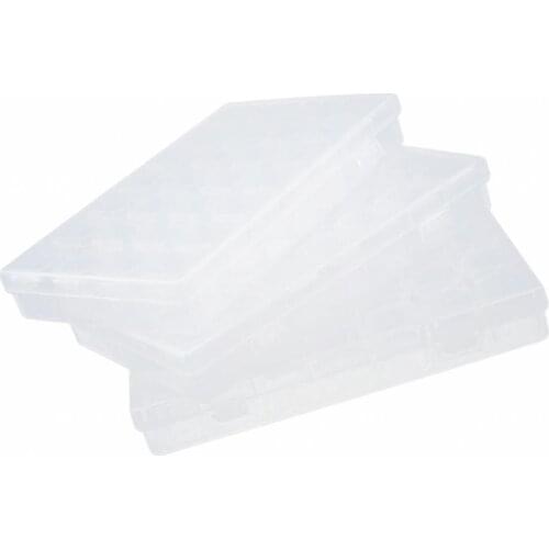 3 Pieces Powder Paillette Rhinestone Nail Storage Box Case Plastic Container Nail Art Equipment, 28 Grids Each