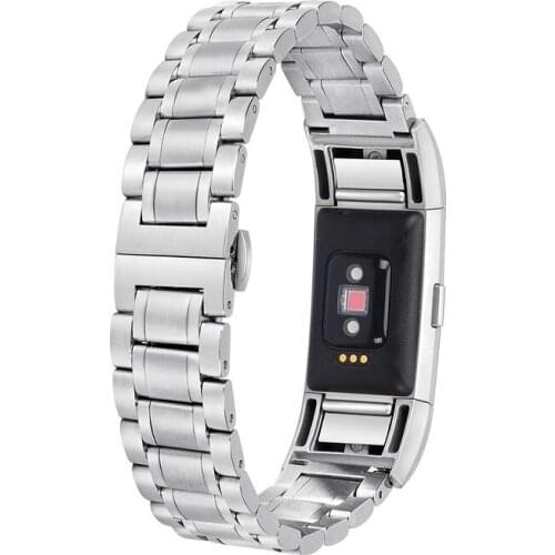 30pcs/Lot by DHL Use for Fitbit Charge 2 Stainless Steel Replacement Wristband Strap watch band Loop metal watch belt 3 Colors