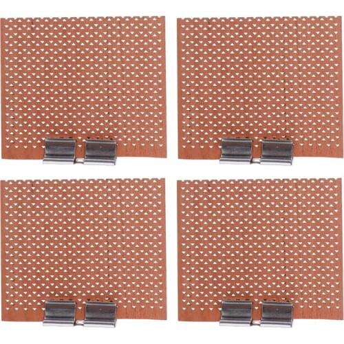 4pcs Wooden Candle Wicks with Metal Bases Candle Cores Supplies (Light Brown)