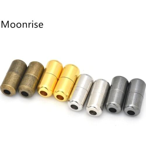 6Pcs Barrel Copper Screw Clasps Cord End Caps Connector For Bracelet Necklace Jewelry Making Hole size 3.6mm
