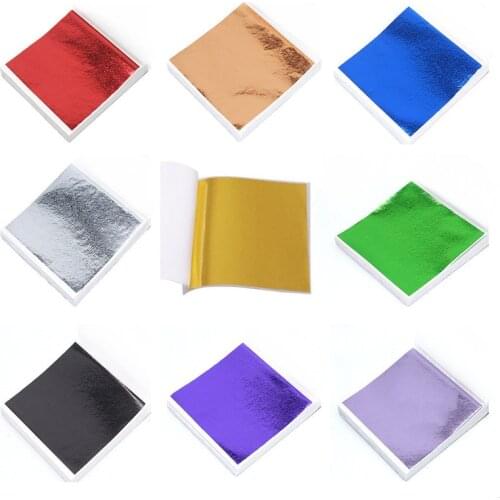 9x9cm 100 Sheet Art Craft Imitation Gold Sliver Foil Papers Colorful Gold Leaf Sheets Gilding DIY Craft Decor Gilding Decoration