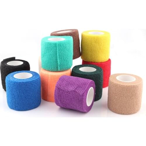 Tattoo Grip bandage, 10pcs 2"x 5 Yards Disposable Cohesive Tattoo Grip Bandage Tape Colorful Self Adhesive Wrap for Machine