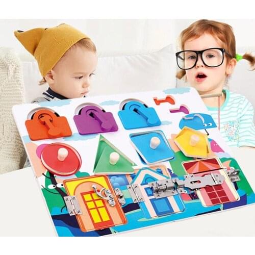 Kid Toy Montessori Baby Busy Board Learning Lock Early Educational Sensory Shape Color Matching Teaching Toy For Children Gifts