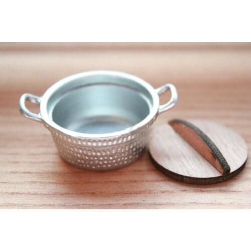 G10-X021 children baby gift Toy 1:12 Dollhouse mini Furniture Miniature rement accessories Burdock Teppanyaki Grey Pattern Pot