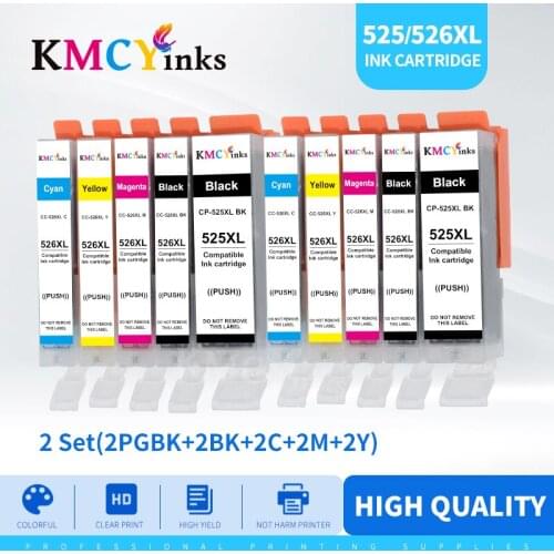 KMCYinks Compatible PGI 525 CLI 526 ink cartridges for Canon PIXMA IP4850 IX6550 MG5150 MG5250 MX885 MX895 Printer PGI525 CLI526