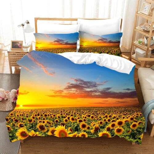 Sunflowers Bedding Set Planet Duvet Cover Sets Comforter Bed Linen Twin Queen King Single Size Dropshipping