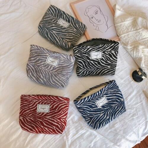 Retro Cosmetics Temperament Abstract Geometric Pattern Canvas Bag Handbags Organizer Boxes Cosmetic Bags Cases Special Purpose