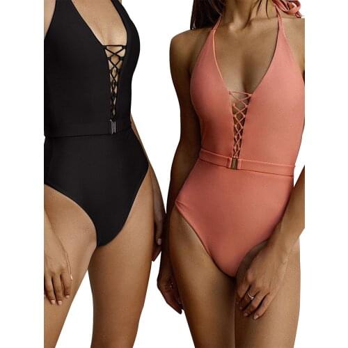Summer One-piece Swimsuit Womens Bathing Suit Push-Up Padded Bra Bandage Swimwear Beachwear Brazilian Bikinis Monokini