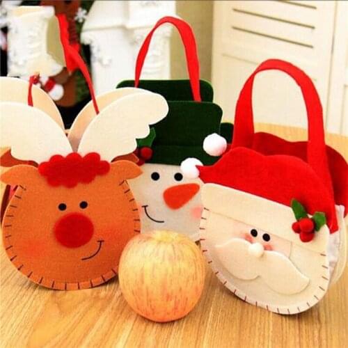 15x18cm Christmas Santa Claus Candy Bag Elk Snowman candy bag for kids New year festival party decoration supplie christmas gift