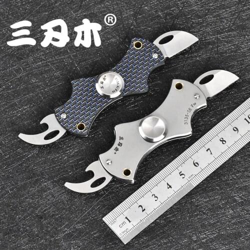 Multi Functional EDC Fidget Hand Spinner Hang Buckle Key Chain Folding Knife Outdoor Pocket Creative Decompression Finger Toys