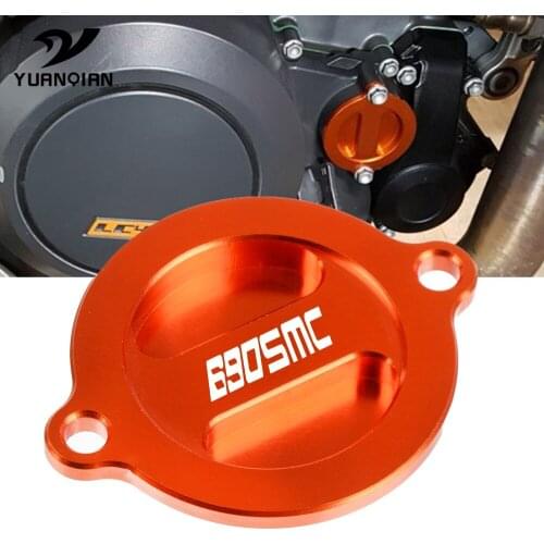 Motorcycle Accessoires moto CNC Aluminum Engine Oil Filter Cover Cap For 690 SMC 2010 690 SMC-R SMCR 2012 2013 2014-2016