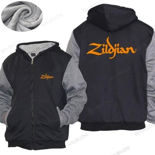 Men hoodies winter Brand warm coat ZILDJIAN CYMBALS DRUMS thick hoody DRUMMER GIUTAR MUSIC TURKISH Hip-Hop Simple Splicing