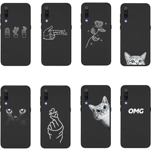 QAQsam 6.39" Soft Silicone For Xiaomi Mi9 Mi 9 Case Cover Painting Matte Phone Cases Funda